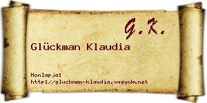 Glückman Klaudia névjegykártya