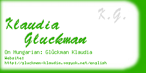 klaudia gluckman business card